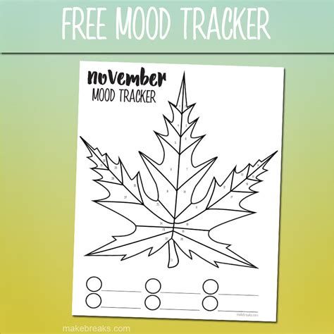 November Mood Tracker Printable